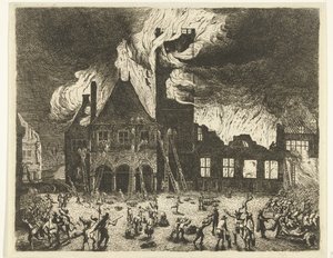 El incendio del Viejo Ayuntamiento de Ámsterdam, 1652
Imagen del antiguo ayuntamiento de Ámsterdam quemado el 7 de julio de 1652 de Jan de Baen