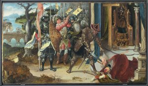 El emperador Heraclio decapitando al rey de los persas Cosroes