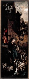 Tríptico de la Adoración de los Magos: la Natividad (panel derecho) de Jan de Beer