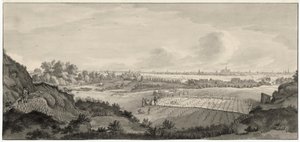 Vista de los campos de blanqueo de Bloemendaal con Haarlem a lo lejos