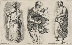 Tres figuras sin título después de tres artistas italianos de Jan de Bisschop