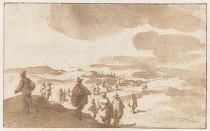 Dos bocetos de figuras en las dunas cerca de Scheveningen
Mensen in de duinen te Scheveningen de Jan de Bisschop