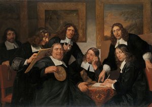 Los gobernantes del gremio de San Lucas, Haarlem, 1675 de Jan de Bray