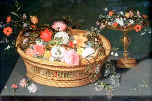 Una cesta de flores, c1590-1625 de Jan the Elder Brueghel