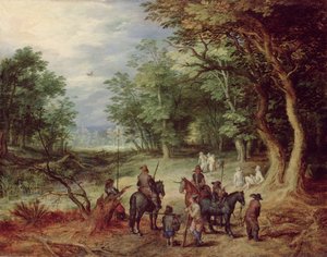 Campamento en un claro de Jan the Elder Brueghel