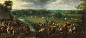 Vida campesina, c.1621 (óleo sobre lienzo) de Jan the Elder Brueghel