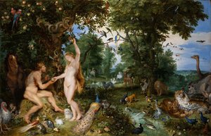 El Jardín del Edén con la Caída del Hombre, c. 1615 de Jan the Elder Brueghel