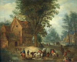 Escena de pueblo, c.1640-60 de Jan the Elder Brueghel