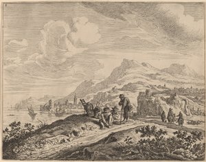 Vista del río Rin de Jan van Aken after Herman Saftleven