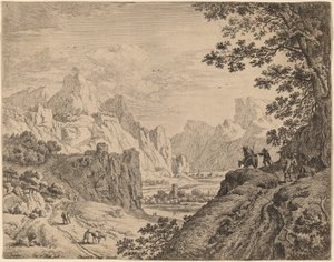 Vista del río Rin de Jan van Aken after Herman Saftleven