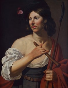 Pastor sosteniendo un cayado y una flauta de Jan van Bijlert or Bylert