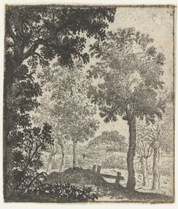 Paisaje con un gran árbol en primer plano de Jan van Brosterhuyzen