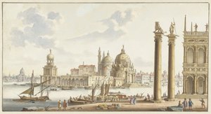Vista de la Sta. Maria della Salute desde la plaza S. Marco de Venecia de Jan van Call (I)