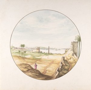 Vista del Obelisco de Thutmosis III desde las murallas de Alejandría