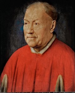 Cardenal Niccolo Albergati, enviado papal en los Países Bajos españoles ... (óleo sobre madera de roble) de Jan van Eyck