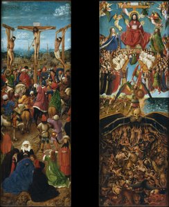 Crucifixión de Jesús; Día del Juicio Final de Jan van Eyck