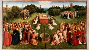 El Retablo de Gante. Adoración del Cordero Místico, 1432