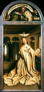 El Retablo de Gante. Adoración del Cordero Místico: Virgen Anunciada, 1432 de Jan van Eyck
