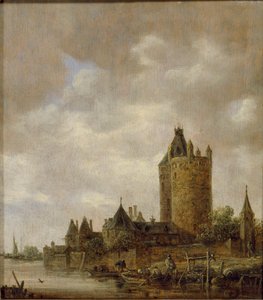 Un castillo junto a un río, 1647