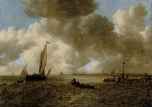 Un paisaje marino tormentoso de Jan van Goyen