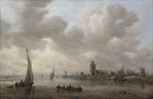 Vista del Maas con Dordrecht al fondo de Jan van Goyen