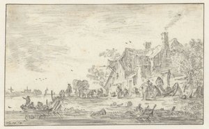 Casa de campo a orillas de un río de Jan van Goyen