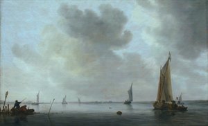 Barcos de pesca en un estuario de Jan van Goyen