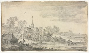 Grupo de edificios en una costa de Jan van Goyen