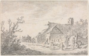 Paisaje con una Cabaña y Figuras de Jan van Goyen