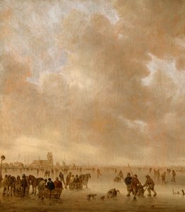 En el hielo cerca de Dordrecht de Jan van Goyen