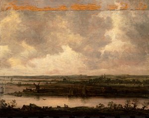 Vista panorámica del río Spaarne y del Haarlemmermeer de Jan van Goyen