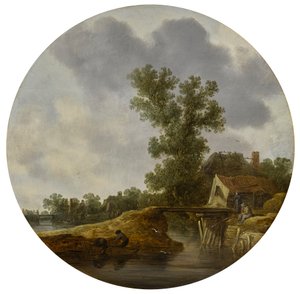 Paisaje fluvial (circular) de Jan van Goyen