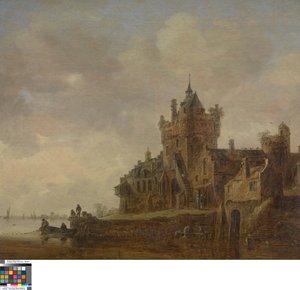 Paisaje fluvial con un castillo de Jan van Goyen