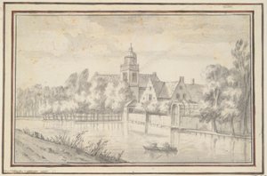 Vista del castillo y la casa en el río de Jan van Goyen