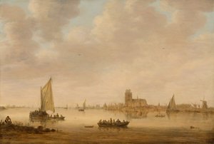 Vista de Dordrecht desde el Dordtse Kil, 1644 de Jan van Goyen