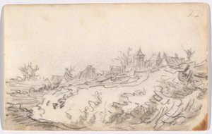 Pueblo en la ladera soleada de Jan van Goyen