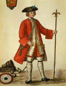 Un artillero de la marina veneciana en uniforme, tomado de Los trajes de los venecianos