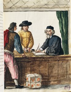 Mercader distinguido, ilustración del Libro ilustrado de trajes venecianos por Jan Grevenbroeck, acuarela, Italia de Jan van Grevenbroeck
