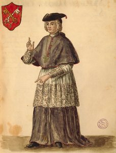 Legado Papal en Serenissima, Gli Abiti de Veneziani, del libro ilustrado de trajes de Jan van Grevenbroeck