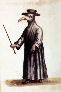 Ropa protectora contra la peste en el siglo XVIII de Jan van Grevenbroeck