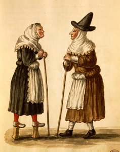 Máscaras venecianas en uso en el siglo XVI, acuarela de Giovanni Grevembroch de Jan van Grevenbroeck