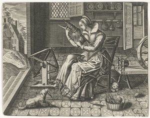 Solterona en un interior de Jan van Halbeeck