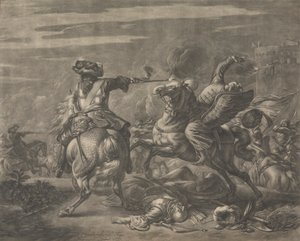 Escena de batalla - Muerte de un turco de Jan van Huchtenburg