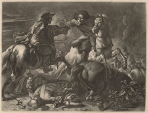Dos jinetes luchando