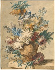 Ramo de flores de primavera en un jarrón de terracota de Jan van Huysum