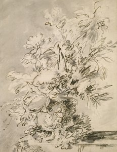 Flores en una urna de Jan van Huysum