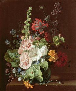 Malvarrosas y Otras Flores en un Jarrón, 1702-20