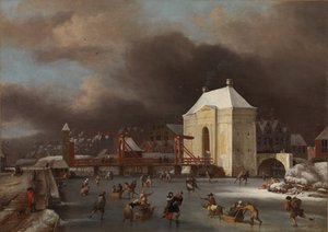Vista de la Puerta Heiligewegspoort en Ámsterdam de Jan van Kessel the Elder