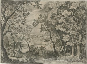 Paisaje con Judá y Tamar de Jan van Londerseel