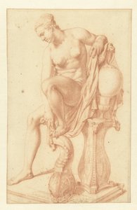 Mujer desnuda sentada junto a su inodoro de Jan van Neck